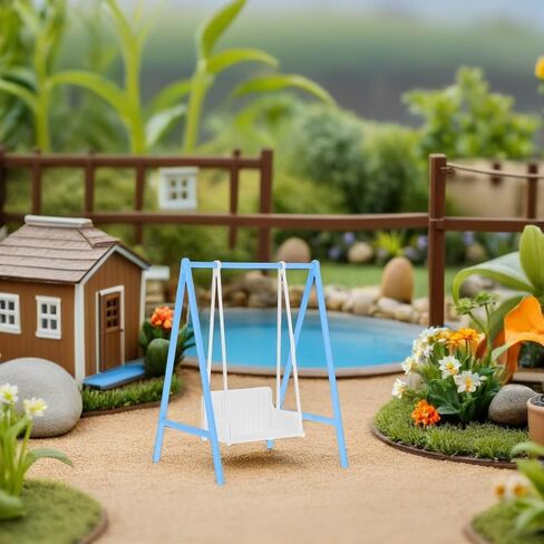 BESPORTBLE Miniature Dollhouse Swing Chair: 1:12 Scale Plastic Dollhouse Furniture Accessories for DIY Fairy Garden Playground Garden Park Scenes in Saudi Arabia