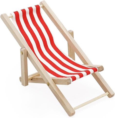 Odoria 1/12 Miniature Beach Chair Dollhouse Outdoor Furniture Accessories, Blue in Saudi Arabia