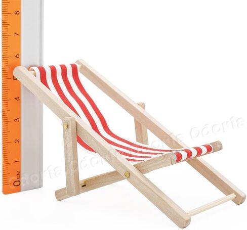 Odoria 1/12 Miniature Beach Chair Dollhouse Outdoor Furniture Accessories, Blue in Saudi Arabia