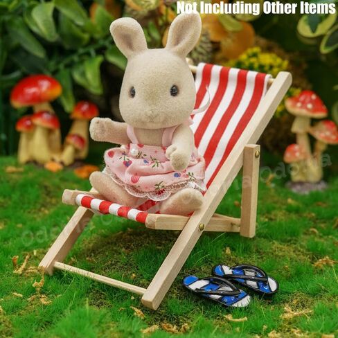 Odoria 1/12 Miniature Beach Chair Dollhouse Outdoor Furniture Accessories, Blue in Saudi Arabia