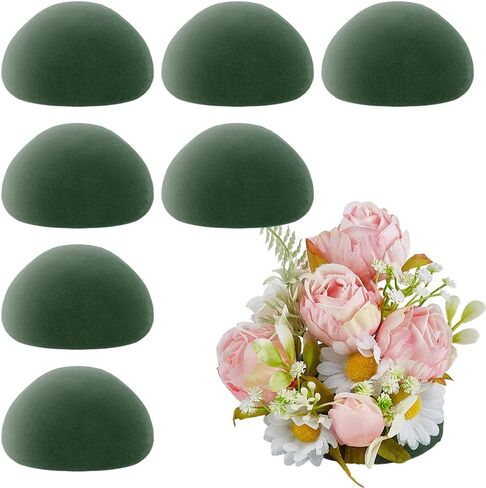 OLYCRAFT 8Pcs Half Ball Floral Foam Green Half Ball Foams Dry Floral Flower Foam Block Florist Foams for Artificial Plant Bouquet and Wedding and Birthdays Garden Decorations 3.5x1.7 Inch in Saudi Arabia
