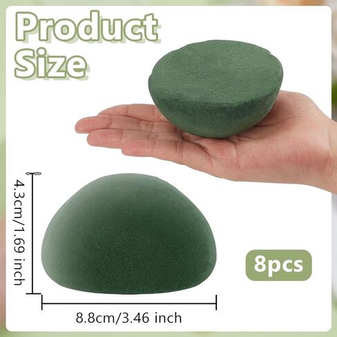 OLYCRAFT 8Pcs Half Ball Floral Foam Green Half Ball Foams Dry Floral Flower Foam Block Florist Foams for Artificial Plant Bouquet and Wedding and Birthdays Garden Decorations 3.5x1.7 Inch in Saudi Arabia