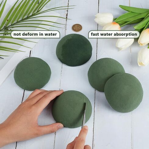 OLYCRAFT 8Pcs Half Ball Floral Foam Green Half Ball Foams Dry Floral Flower Foam Block Florist Foams for Artificial Plant Bouquet and Wedding and Birthdays Garden Decorations 3.5x1.7 Inch in Saudi Arabia