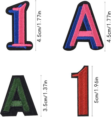 72pcs 3D الحديد على بقع ، 2 أنماط الحديد على رسالة (A-Z) وبقع الأرقام (0-9 و 1-10) ، خياطة النسيج الملونة على بقع الأبجدية ، أرقام بقع لحقائب الملابس DIY in Saudi Arabia