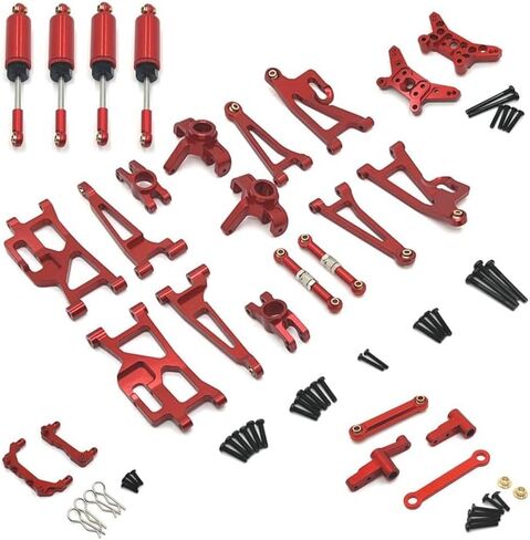 26pcs لأجزاء Hyper GO H14BM ، ترقيات المعادن بديلة مجموعة مجموعة ، RC CAR ملحق الألومنيوم مجموعة كاملة مع مسامير Hyper GO H14BM ، 14209 ، 14210 1/14 مقياس RC CAR (الأحمر) in Kuwait