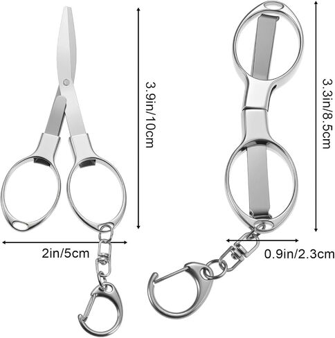 Folding Scissors 3 Pack, Portable Mini Stainless Steel Safety Scissor with Keychain, Compact Travel Craft Sewing Office Nurse Badge Scissors for Home Fishing Accessories in Saudi Arabia