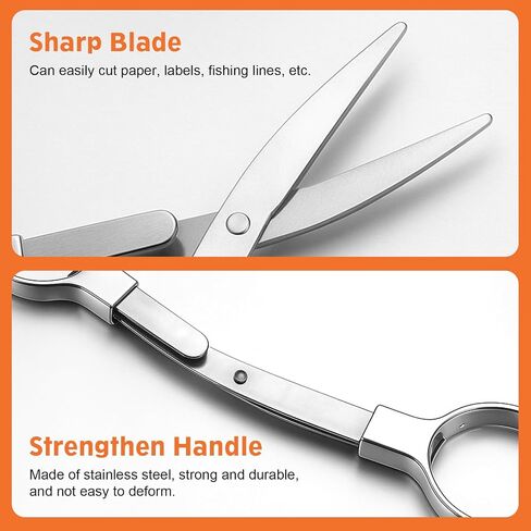 Folding Scissors 3 Pack, Portable Mini Stainless Steel Safety Scissor with Keychain, Compact Travel Craft Sewing Office Nurse Badge Scissors for Home Fishing Accessories in Saudi Arabia