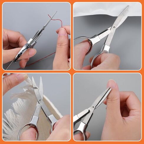 Folding Scissors 3 Pack, Portable Mini Stainless Steel Safety Scissor with Keychain, Compact Travel Craft Sewing Office Nurse Badge Scissors for Home Fishing Accessories in Saudi Arabia