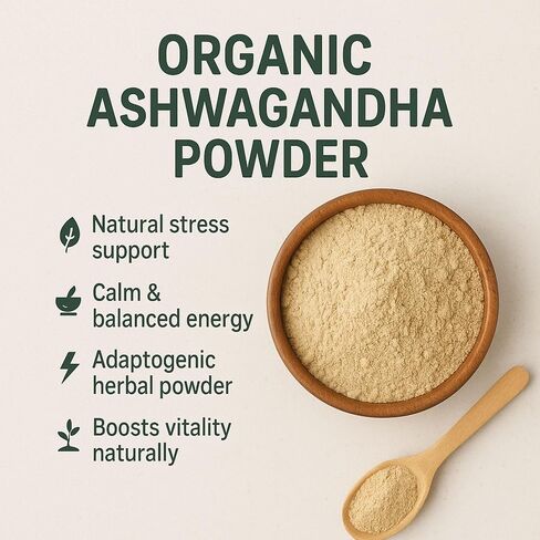 Ashwagandha Root Powder 16 oz. – Pure and Raw Indian Ginseng (Withania Somnifera) - A Versatile Alternative for Supplements, Herbal Teas, and More, USDA Certified Organic, Non-GMO in Saudi Arabia