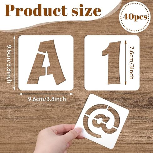 40 PCS 3 بوصة قابلة لإعادة الاستخدام من البلاستيك الأبجدية رذاذ الطلاء الطلاء رسائل والرقم stencil alphabet stencils stencil in Saudi Arabia