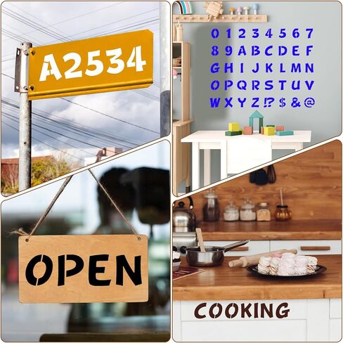 40 PCS 3 بوصة قابلة لإعادة الاستخدام من البلاستيك الأبجدية رذاذ الطلاء الطلاء رسائل والرقم stencil alphabet stencils stencil in Saudi Arabia