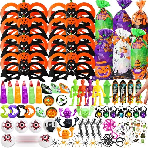 Halloween Party Favors for Kids, 48 Pcs Pumpkin with Squishy and Building Blocks, Halloween Goodie Bags Fillers Trick or Treat Classroom Prizes Toys Gifts for Kids in Saudi Arabia