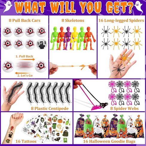 Halloween Party Favors for Kids, 48 Pcs Pumpkin with Squishy and Building Blocks, Halloween Goodie Bags Fillers Trick or Treat Classroom Prizes Toys Gifts for Kids in Saudi Arabia
