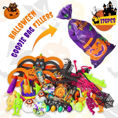 Halloween Party Favors for Kids, 48 Pcs Pumpkin with Squishy and Building Blocks, Halloween Goodie Bags Fillers Trick or Treat Classroom Prizes Toys Gifts for Kids in Saudi Arabia