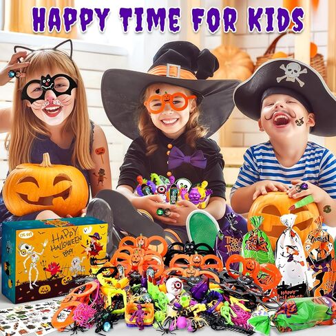 Halloween Party Favors for Kids, 48 Pcs Pumpkin with Squishy and Building Blocks, Halloween Goodie Bags Fillers Trick or Treat Classroom Prizes Toys Gifts for Kids in Saudi Arabia