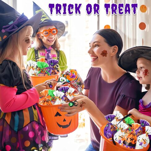 Halloween Party Favors for Kids, 48 Pcs Pumpkin with Squishy and Building Blocks, Halloween Goodie Bags Fillers Trick or Treat Classroom Prizes Toys Gifts for Kids in Saudi Arabia
