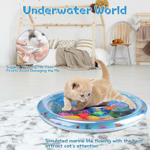 Cat Dog Water Mat, Thickened Durable Non-Slip Playmat, Durable Easy Clean Water Mat, for Indoor and Outdoor Cat Dog Toys in Saudi Arabia