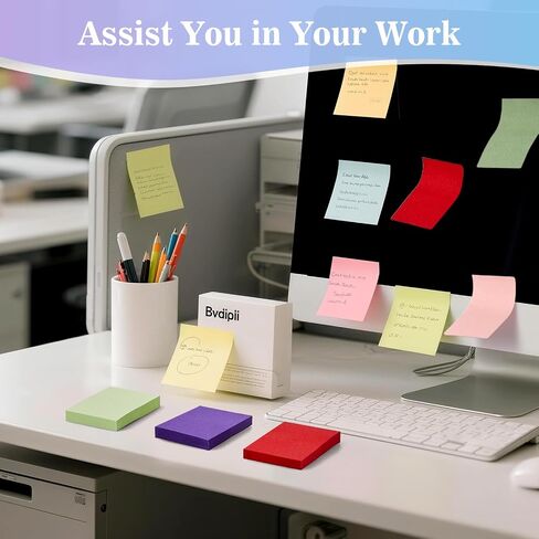 (40 Pads) Sticky Notes 1.5x2 in, 16 Colors Post Self Stick Pad Its, Clean Removal Colorful Mini Pads Bulk for Office, Home, School,Teachers, Meeting, Notebooks in Saudi Arabia