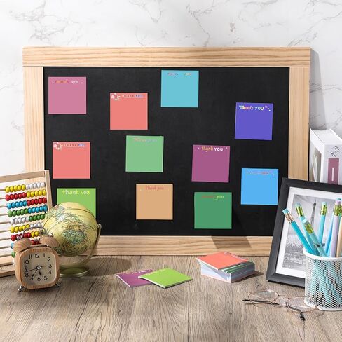 48 Pcs Thank You Sticky Note 3x3 Inch Employee Appreciation Sticky Note Pad with Line Back to School Gift Bulk Mini Inspirational Team Favor for Teacher Nurse Coworker Staff Office(Blank) in Saudi Arabia