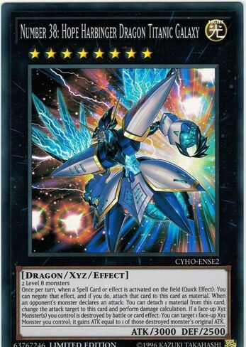 Yu-Gi-Oh! - Number 38: Hope Harbinger Dragon Titanic Galaxy - CYHO-ENSE2 - Super Rare - Limited Edition - Cybernetic Horizon in Saudi Arabia