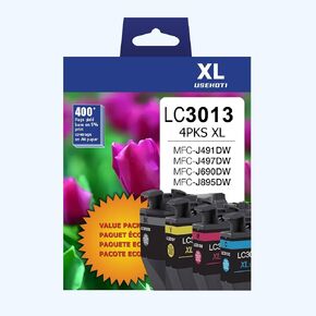 خراطيش حبر LC3013 XL متوافقة مع Brother LC3011 LC3013-بديل عالي العائد لـ MFC-J497DW ، J491DW ، J690DW ، J895DW PRINTERS-4 Pack (Black ، Cyan ، Magenta ، Yellow) in Saudi Arabia