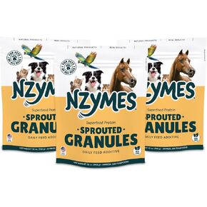 Nzymes® Sprouted Granules 1LBS for Dogs, Cats, and Companion Pets. Raw Super-Food Protein and Antioxidant Nutrition. Cost Effective Food Supplement Dog Health Supplies. 110 Servings USA in Saudi Arabia