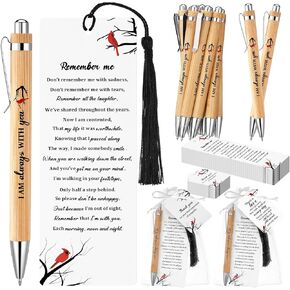 200 Pcs Cardinal Funeral Gifts Celebration of Life Gifts Set Memorial Decorations for Sympathy Include 50 Ballpoint Pens 50 Bookmark 50 Poem Cards and 50 Organza Bags for Guest Memory Presents Family in Saudi Arabia
