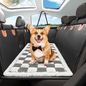 Backseat Pet Bed Mat,Dog Bed for Car,Dog Seat Cover for Car Back Seat, Non-Slip Travel Pet Mat, Fit for Backseat Extenders and Seat Covers (Black&White) in Saudi Arabia