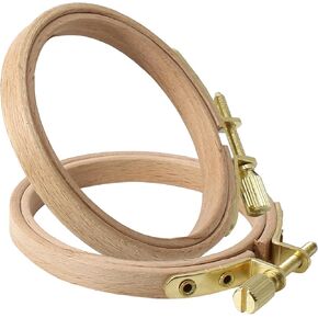 Opfiue 2 Pack 3 Inch Beech Wood Embroidery Hoop ، 7.5cm Round Cross Cross Frick Frame Tarching Frame ، Frame Brass Screw يمكن تعديله لخياطة الخياطة/الإبرة الحرفية in Saudi Arabia
