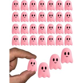 60pcs Ghost Flatback راتنج سحر - الهالوين Mini Kawaii Grimace Ghost Cabochons لحرف DIY ، علبة الهاتف ، مقطع شعر ، صنع مجوهر in Kuwait