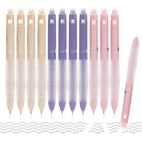 Erasable Gel Pens, SOft Grip, 0.5mm Fine Point, 12-Color Set, Heat & Friction Erasable, Smudge-Free Ink for School, Office, Bullet Journal, Exams & Left-Handed Writers, Refillable, 12-Pack in Saudi Arabia