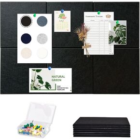 Cork Board Tiles for Wall with Push Pins, Removable 48" x 24" Slat Bulletin Board Sets, Adhesive Pin Board | Magrowill 6 Packs Felt Panels for Interior Wall Decor in Saudi Arabia