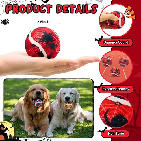 Frienda 12 PCS Halloween Costume for Dog assucture bandanas triangle وشاح ، كرات تنس صاخبة للحيوانات الأليفة ، عقال الحيوانات الأليفة القابل للتعديل لملحقات ملابس الهالوين in Kuwait
