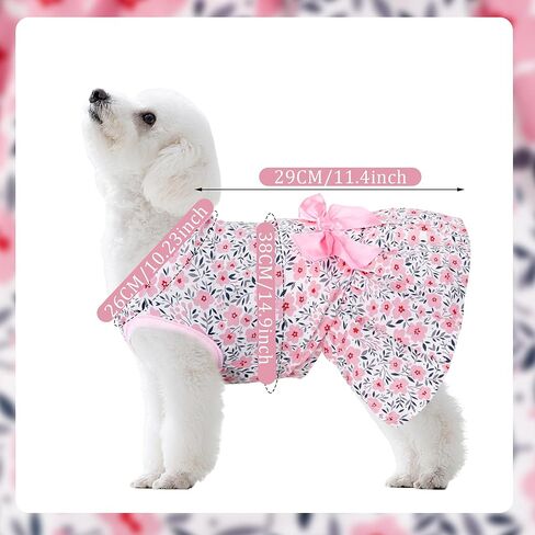 Choyaxo Floral Dog Custome Princess Bow Dress Cute Cog Skirt Pet Dress Summer Apt Abt الملابس لجرو جرو القطط الصغيرة in Saudi Arabia