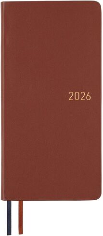 Hobonichi Techo 2026 Weeks - Leather: Wine Brown (English ، Tall & Slim ، Start) in Saudi Arabia