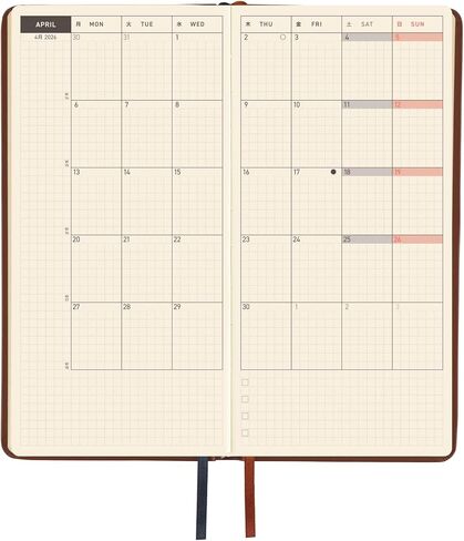 Hobonichi Techo 2026 Weeks - Leather: Wine Brown (English ، Tall & Slim ، Start) in Saudi Arabia