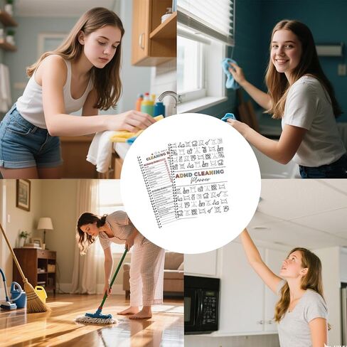 1pack white planner, Cleaning Schedule and Checklist Organizer, Daily Weekly Monthly Household Cleaning Planner, Chore Chart Notebook for Home, Family Cleaning Tasks for Women in Saudi Arabia