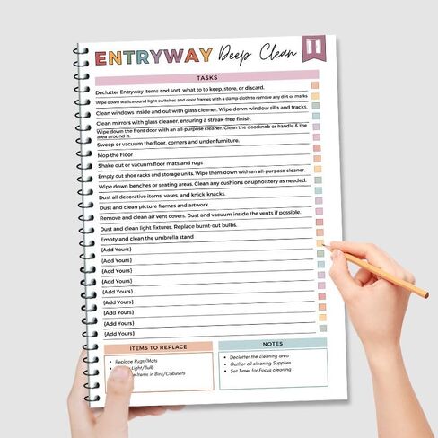 1pack white planner, Cleaning Schedule and Checklist Organizer, Daily Weekly Monthly Household Cleaning Planner, Chore Chart Notebook for Home, Family Cleaning Tasks for Women in Saudi Arabia