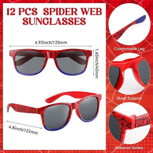 Kingdder 24 PCS العنكبوت على شبكة الإنترنت نظارة شمسية و Silicone معصم الأساور العنكبوت العاطفة. in Saudi Arabia