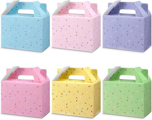 Motiskyy 24 Pcs Confetti Donut Sprinkles Gift Boxes Foldable Ice Cream Paper Treat Boxes Cupcake Party Decorations for Baby Shower Birthday Wedding Donut Party Supplies in Saudi Arabia