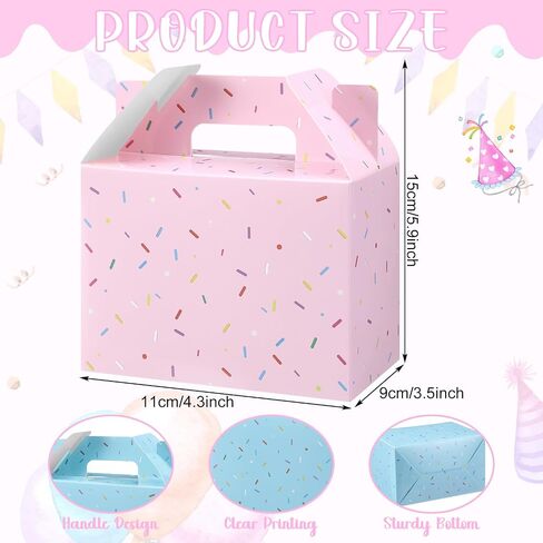 Motiskyy 24 Pcs Confetti Donut Sprinkles Gift Boxes Foldable Ice Cream Paper Treat Boxes Cupcake Party Decorations for Baby Shower Birthday Wedding Donut Party Supplies in Saudi Arabia