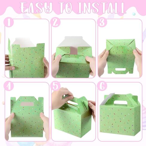 Motiskyy 24 Pcs Confetti Donut Sprinkles Gift Boxes Foldable Ice Cream Paper Treat Boxes Cupcake Party Decorations for Baby Shower Birthday Wedding Donut Party Supplies in Saudi Arabia