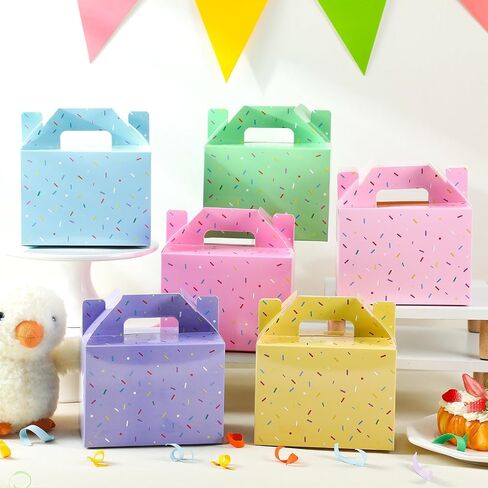 Motiskyy 24 Pcs Confetti Donut Sprinkles Gift Boxes Foldable Ice Cream Paper Treat Boxes Cupcake Party Decorations for Baby Shower Birthday Wedding Donut Party Supplies in Saudi Arabia