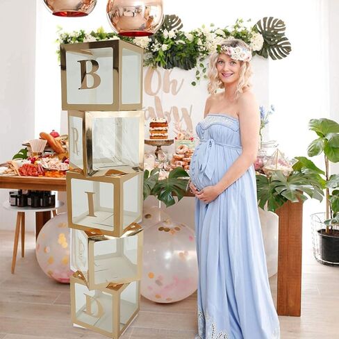 5pcs صناديق بالون صناديق بالون العروس مجموعة الذهب الوردي/زفاف الزفاف الأبيض صناديق البالون مربع الشفافة in Kuwait