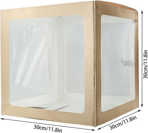 5pcs صناديق بالون صناديق بالون العروس مجموعة الذهب الوردي/زفاف الزفاف الأبيض صناديق البالون مربع الشفافة in Kuwait