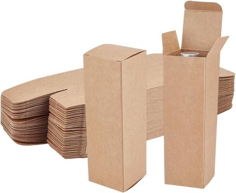BENECREAT 50PCS Kraft Paperboard Box, Rectangular Kraft Brown Boxes Gift Boxes with Lids for Jewellery & Candy Gift Wrapping Party Favours, 1.9x1.9x6.3 Inch in Saudi Arabia