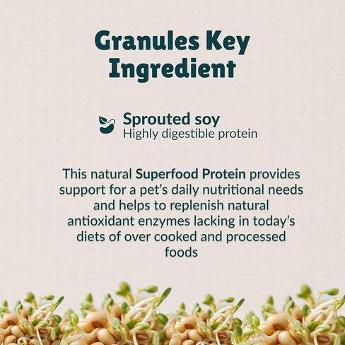 Nzymes® Sprouted Granules 1LBS for Dogs, Cats, and Companion Pets. Raw Super-Food Protein and Antioxidant Nutrition. Cost Effective Food Supplement Dog Health Supplies. 110 Servings USA in Saudi Arabia