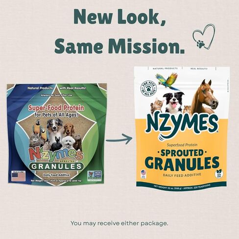 Nzymes® Sprouted Granules 1LBS for Dogs, Cats, and Companion Pets. Raw Super-Food Protein and Antioxidant Nutrition. Cost Effective Food Supplement Dog Health Supplies. 110 Servings USA in Saudi Arabia