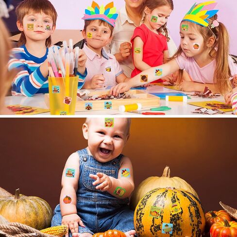 Zonon 480 Pieces Fall Stickers for Kids Thanksgiving Motivational Reward - Autumn Pumpkin Maple Leaves Turkey Corn Squirrel Hazelnut for Fall Party Decor, 30 Sheets in Saudi Arabia