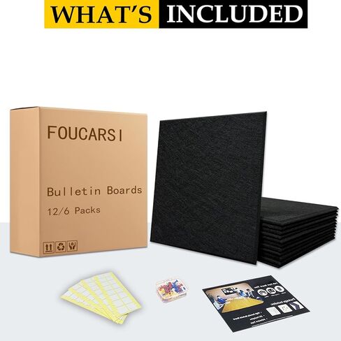 البديل الصغير للوحة الفلين - 6 بلاط جدران محسوس ، 36 "x24" لوحات الفلين للجدران مع 35 دبابيس وعلامات لاصقة قابلة للإزالة ، لوحة دبوس حديثة للمكتب والمنزل (رمادي) in Kuwait